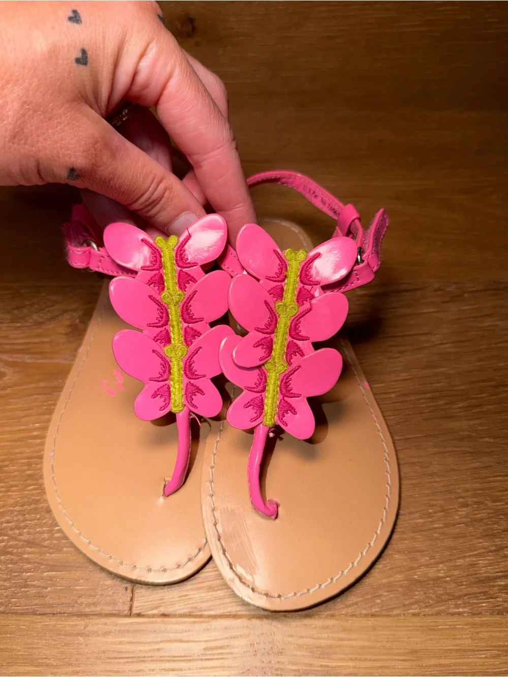 Gymboree Butterfly Pink Floral T-Strap Sandals